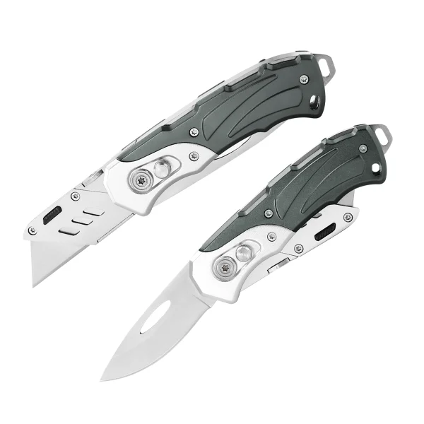 Stainless Steel Folding Knife with Belt Clip