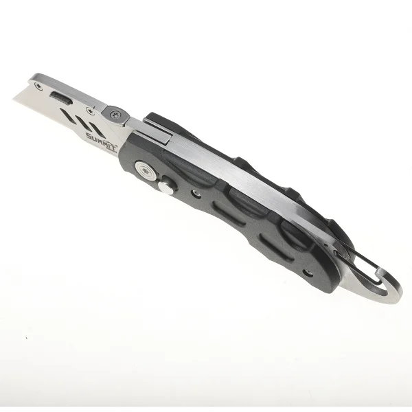 Stainless Steel Folding Utility Knife with Belt Clip